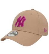 New Era Kasket - 9Forty - New York Yankees - Beige/Pink