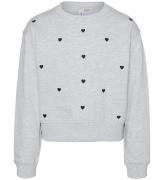 Vero Moda Girl Sweatshirt - VmOctavia - Light Grey Melange/Heart