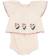 Copenhagen Colors ShortssÃ¦t - Dusty Rose W. Cream Stripe W. Berr