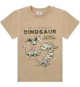 Hust and Claire T-shirt - Anton - Pale Khaki m. Dinosaurer