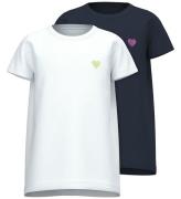 Name It T-shirt - NkfVioline - 2-pak - Loose - Navy Blazer/Brigh