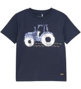 Minymo T-shirt - Blue Nights m. Reversible Sequins