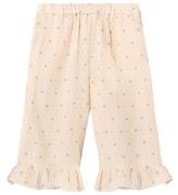 Fliink Bukser - Blooming Ruffle - Sandshell AOP