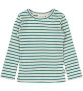Petit Piao Bluse - Rib - Modal - Turquise/Dark Off White