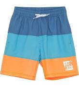 Color Kids Badeshorts - Colorblock - River Blue