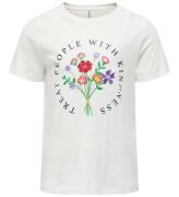 Kids Only T-shirt - KogEmma - Cloud Dancer/Bouquet Coll 2/2025