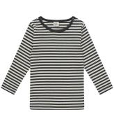 Mads Nørgaard Bluse - Striped Tobinino - Black/Vanilla Ice